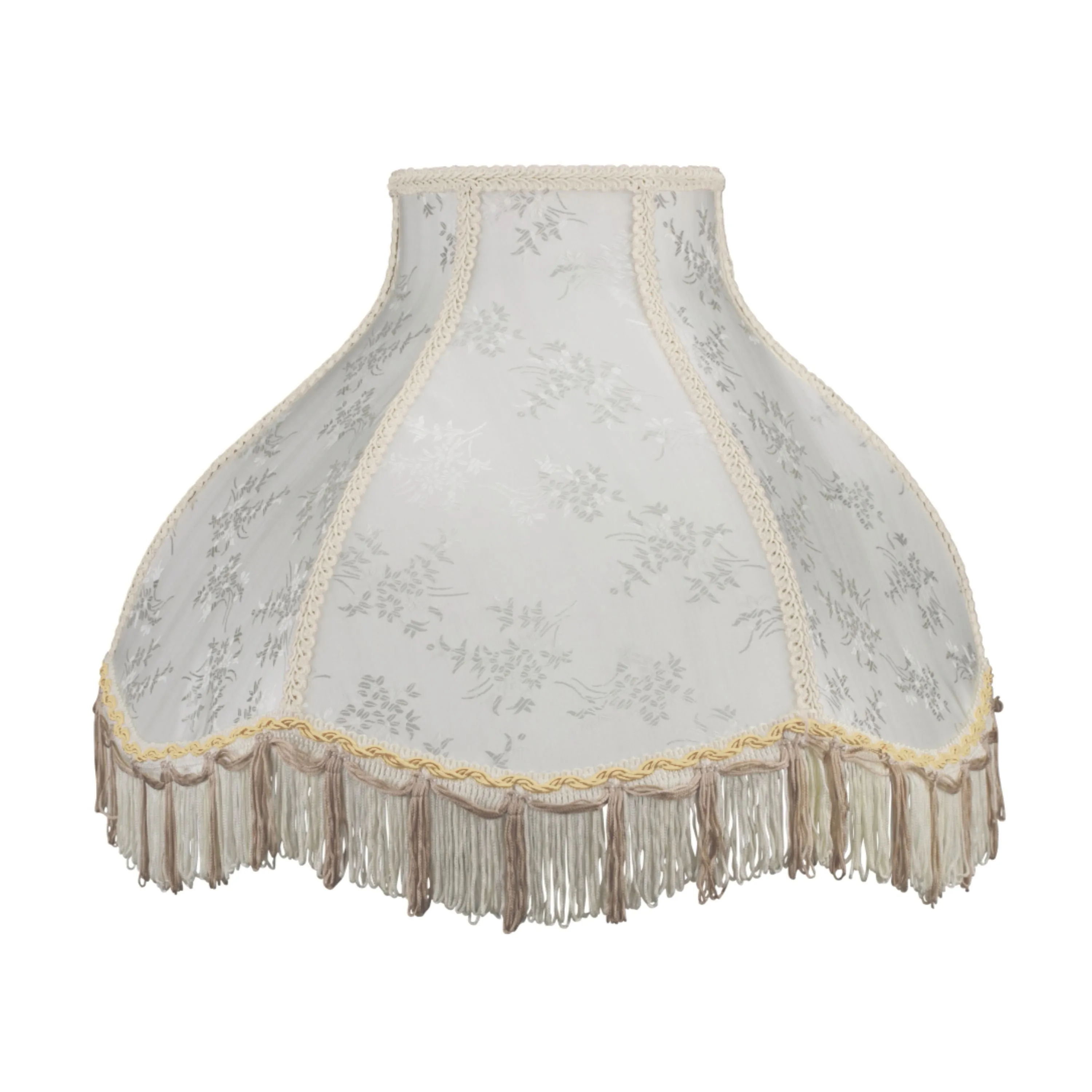 # 30043 Transitional Scallop Bell Shape Spider Construction Lamp Shade in Beige Textured Fabric, 17" wide (6" x 17" x 12")