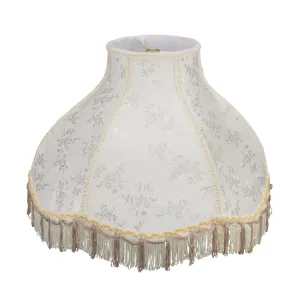 # 30043 Transitional Scallop Bell Shape Spider Construction Lamp Shade in Beige Textured Fabric, 17" wide (6" x 17" x 12")