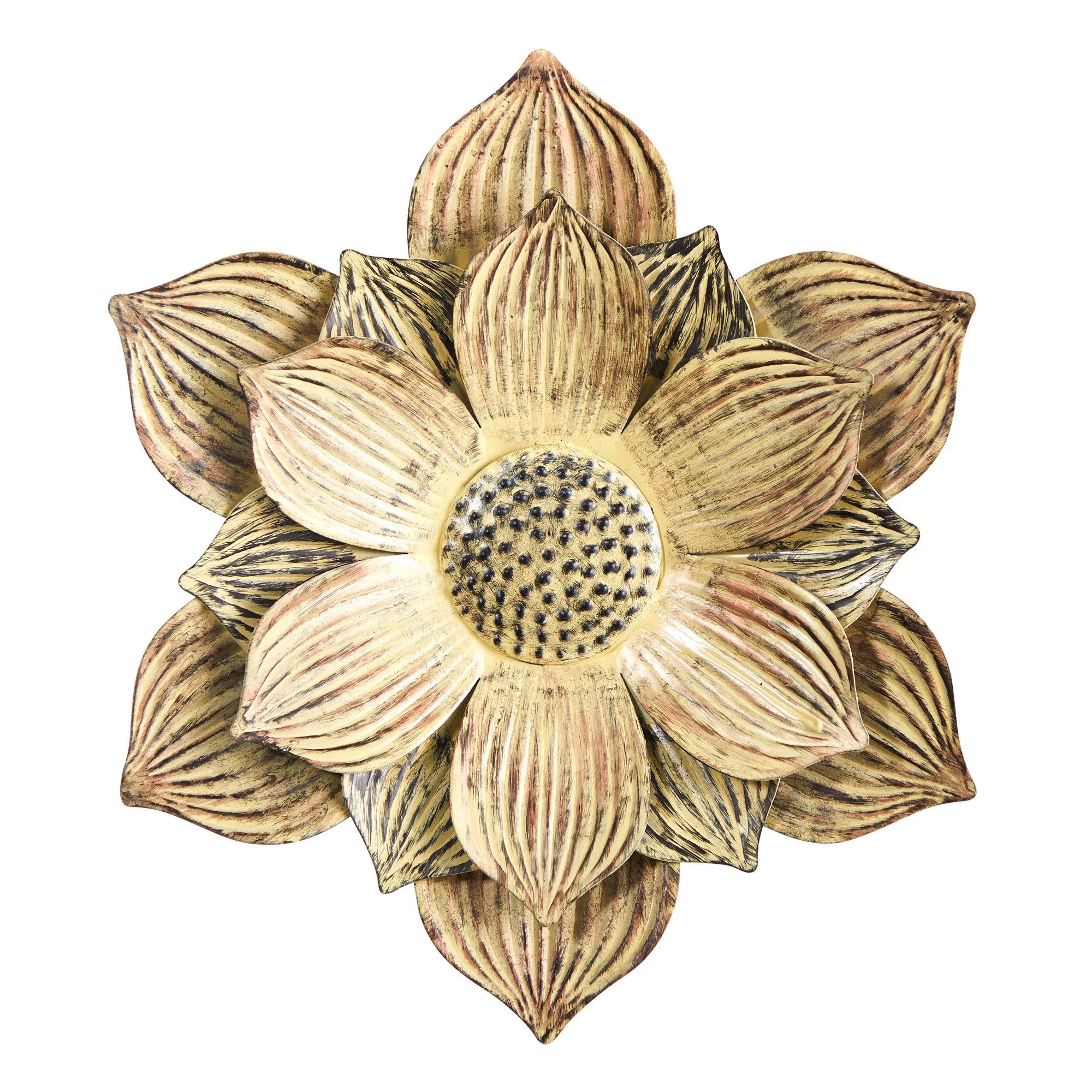 13” Tuscan Metal Flower Wall Art Decor