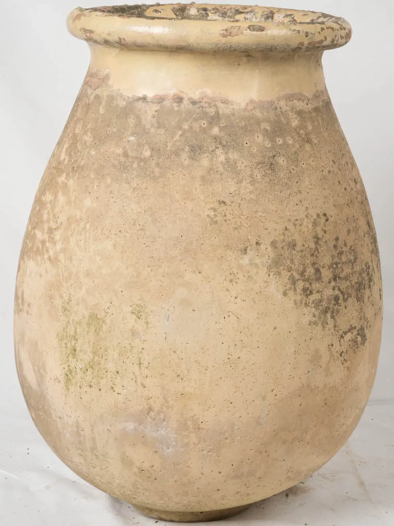 19th Century Traditional Biot Olive Jar w/ Soft Cream Glaze - 31"