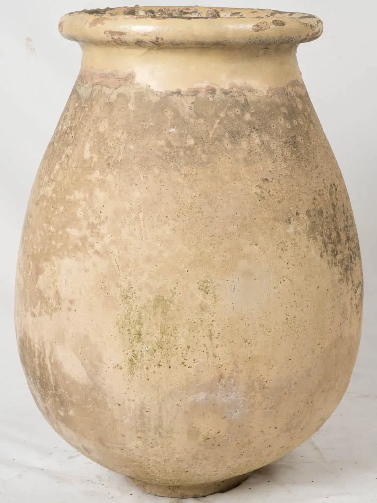 19th Century Traditional Biot Olive Jar w/ Soft Cream Glaze - 31"