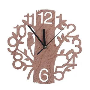 3D Digital Wooden Wall Clock Hollow Circular Tree Wall Clock Wooden Ornaments Simple European Style Wall Clock Home Decor zh1