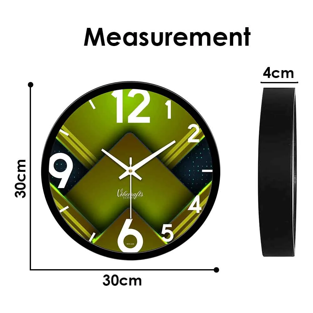 3D Green Square Designer Wall Clock