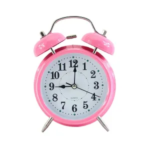 4-Inch Metal Bell Digital Alarm Clock Bedside Large Volume Noiseless Clock Student Wake up Timing Little Alarm Clock