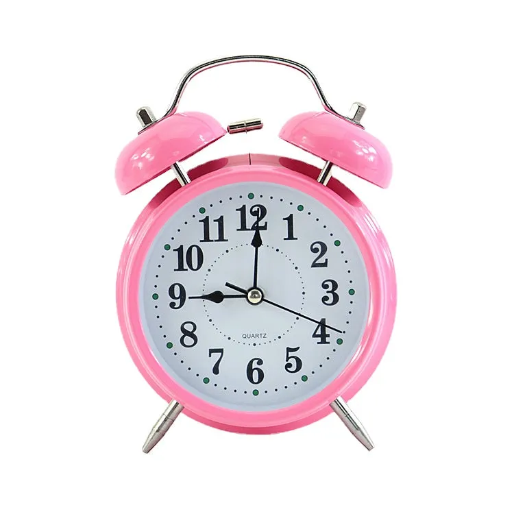 4-Inch Metal Bell Digital Alarm Clock Bedside Large Volume Noiseless Clock Student Wake up Timing Little Alarm Clock