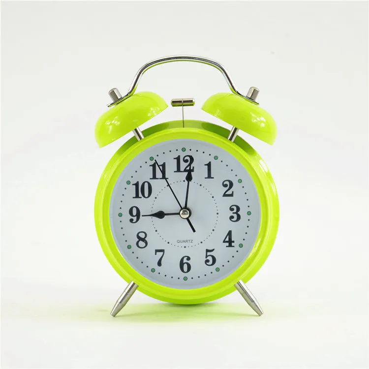 4-Inch Metal Bell Digital Alarm Clock Bedside Large Volume Noiseless Clock Student Wake up Timing Little Alarm Clock