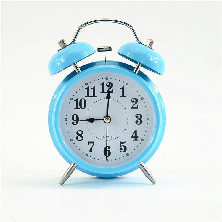 4-Inch Metal Bell Digital Alarm Clock Bedside Large Volume Noiseless Clock Student Wake up Timing Little Alarm Clock