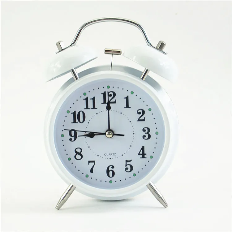 4-Inch Metal Bell Digital Alarm Clock Bedside Large Volume Noiseless Clock Student Wake up Timing Little Alarm Clock