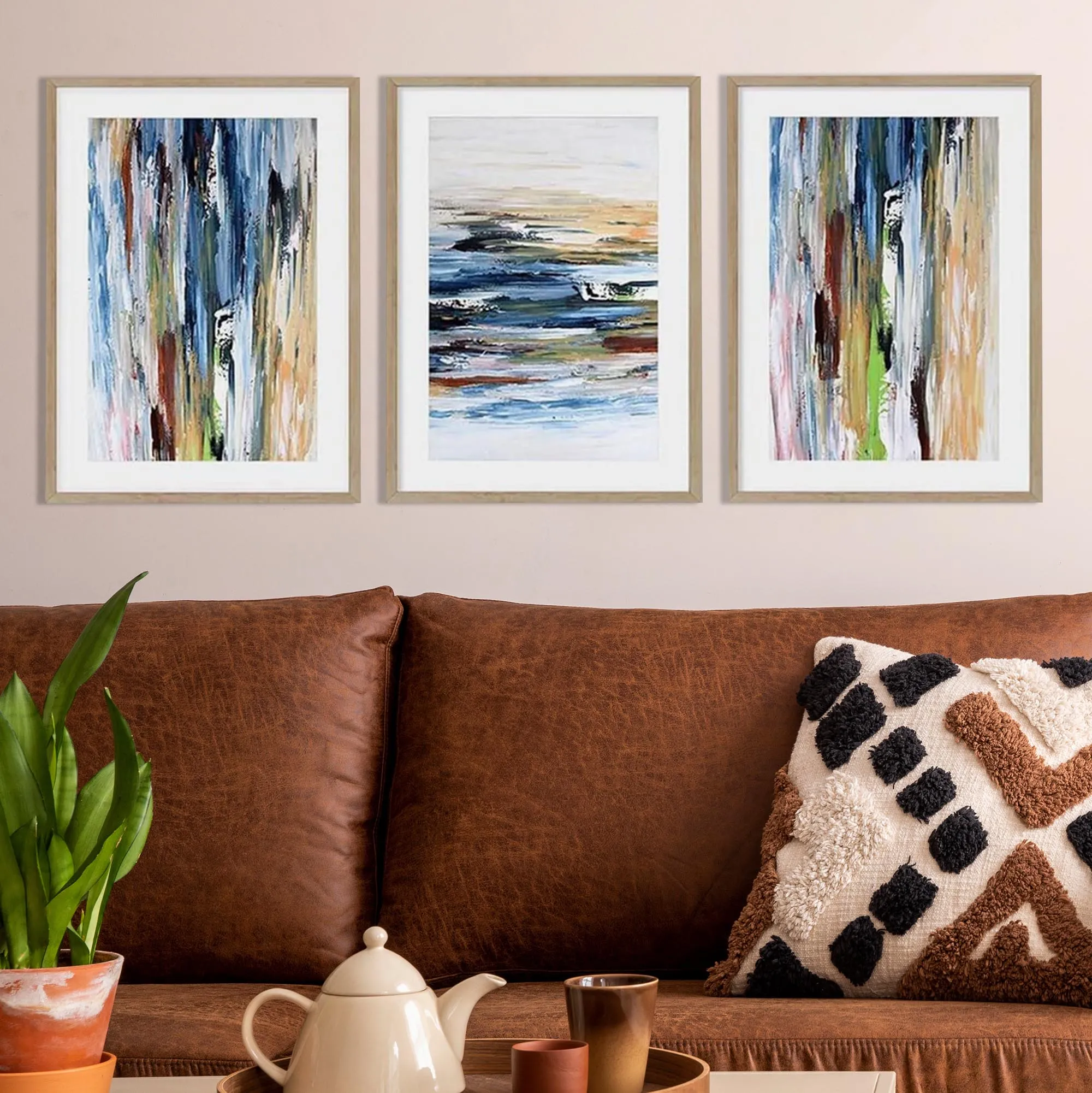 Abstract Coastal Views - Print Set Of 3