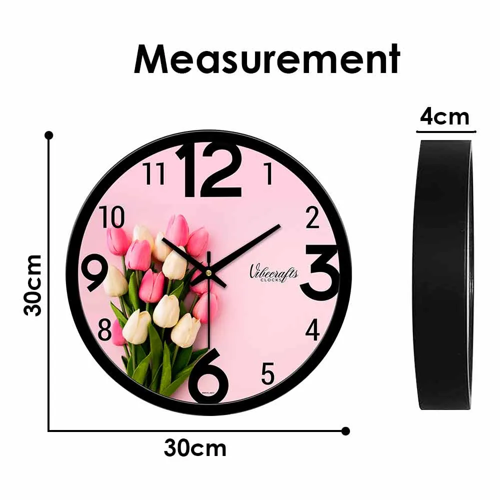 Abstract Color Flowers Design Premium Wall Clock