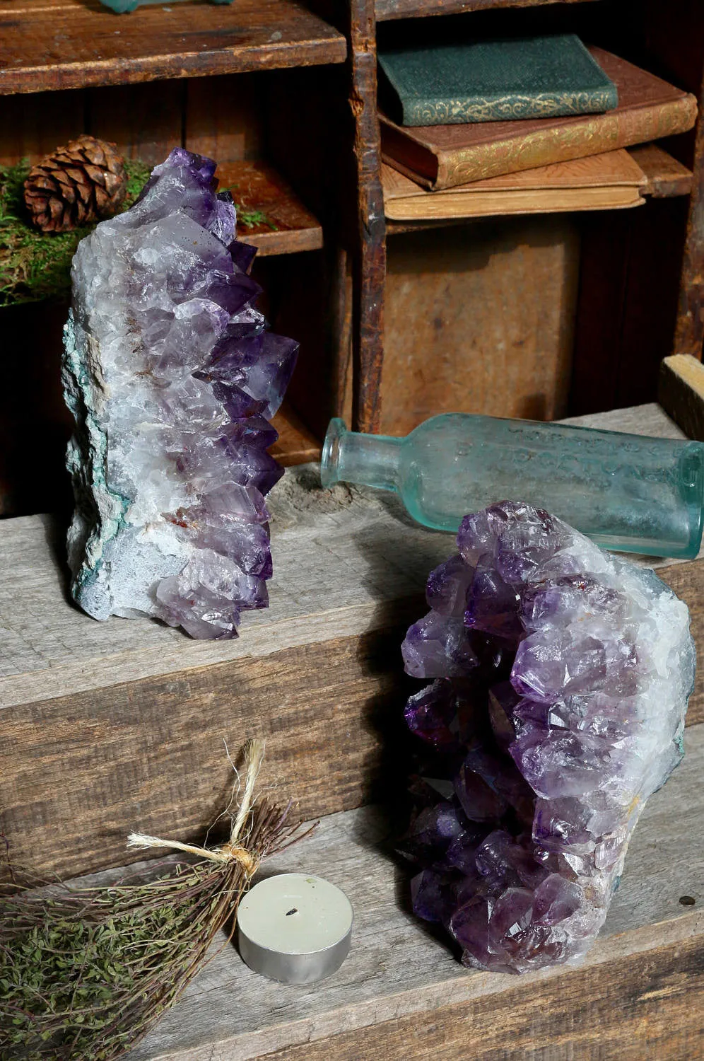 Amethyst Geode Bookends 2.34kg || Large Amethyst Points || Amethyst Geode Pair || Dorm Decor || Crystal Bookends || College Gifts || Boho