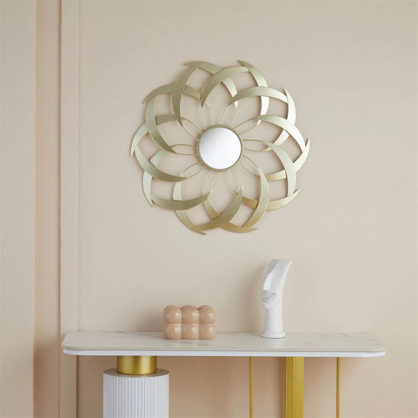 ARI Mirror 700mm Stylized Leaf Design Gold by Criterion