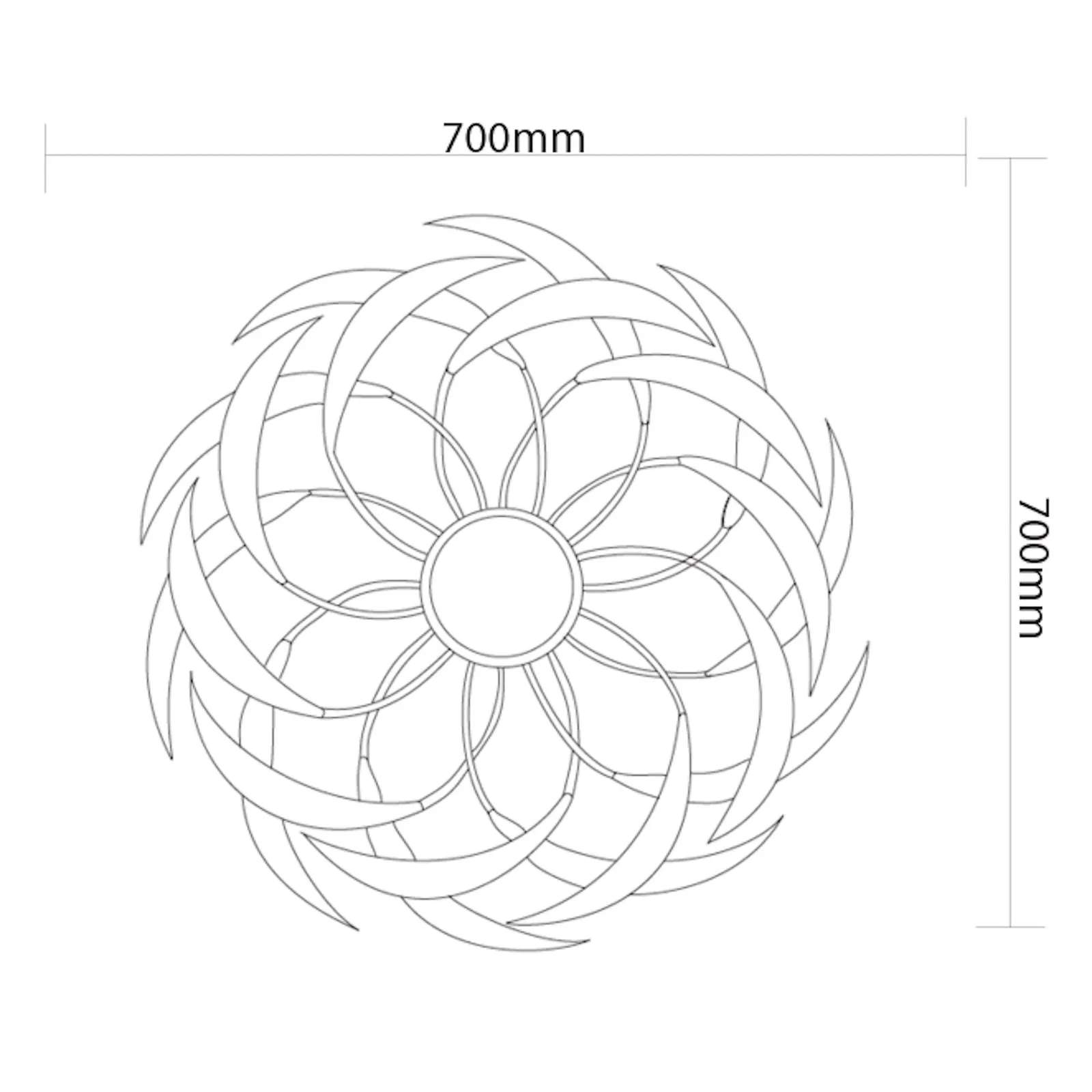 ARI Mirror 700mm Stylized Leaf Design Gold by Criterion