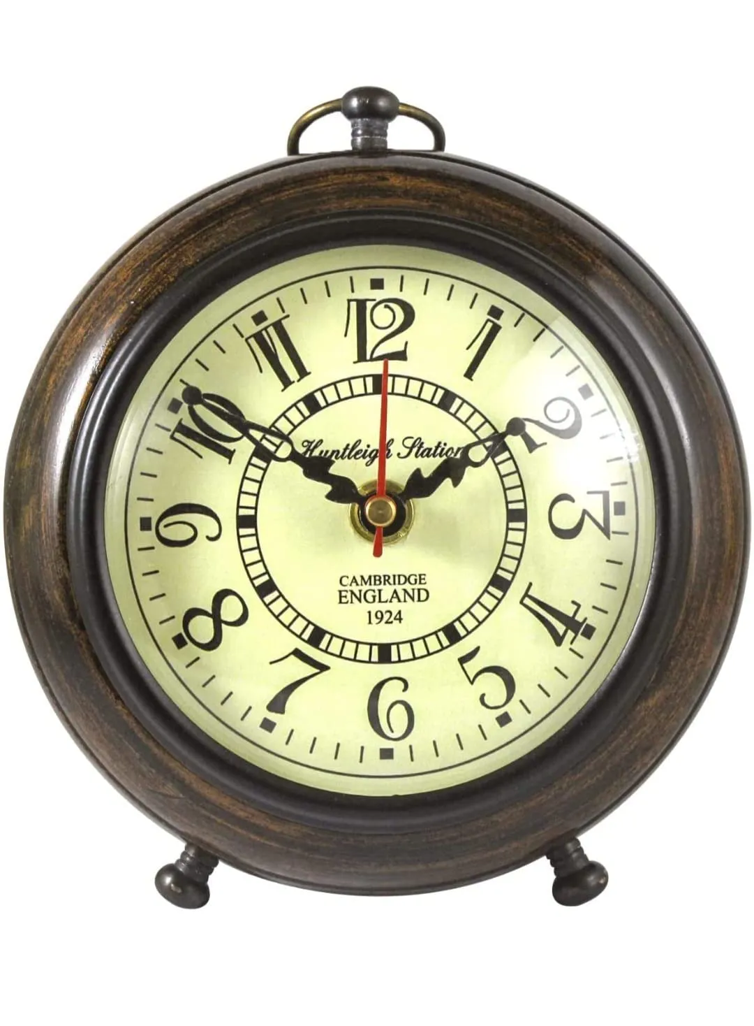 Art Deco 5.5" Table Clock Antique Style Wooden 5.25 inch dial 4 inch Brown Color Office Home Decor handicrafts Items Wedding Gift Bedroom Living Room