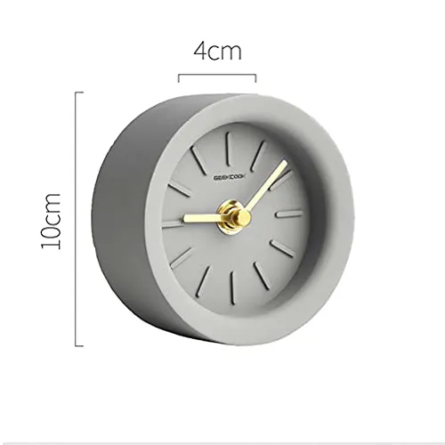 Artibetter 1pc Table Clock Desktop Clock Industrial Style Brass Pointer Household Clock Without Battery (Light Grey)