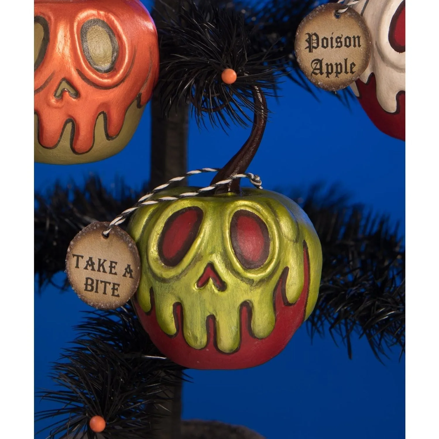 Bethany Lowe Red Apple With Poison Ornament Mini