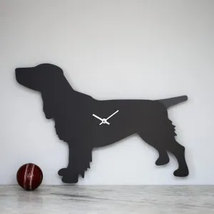 Black Spaniel Clock With Wagging Tail