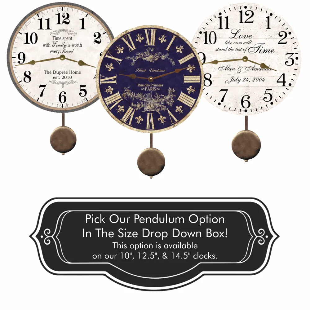 Blue Wall Clock-Rustic Clock