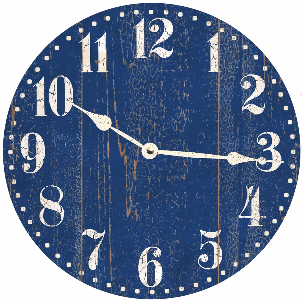 Blue Wall Clock-Rustic Clock