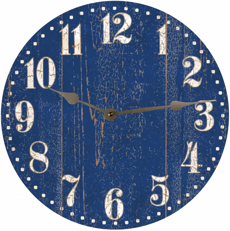 Blue Wall Clock-Rustic Clock