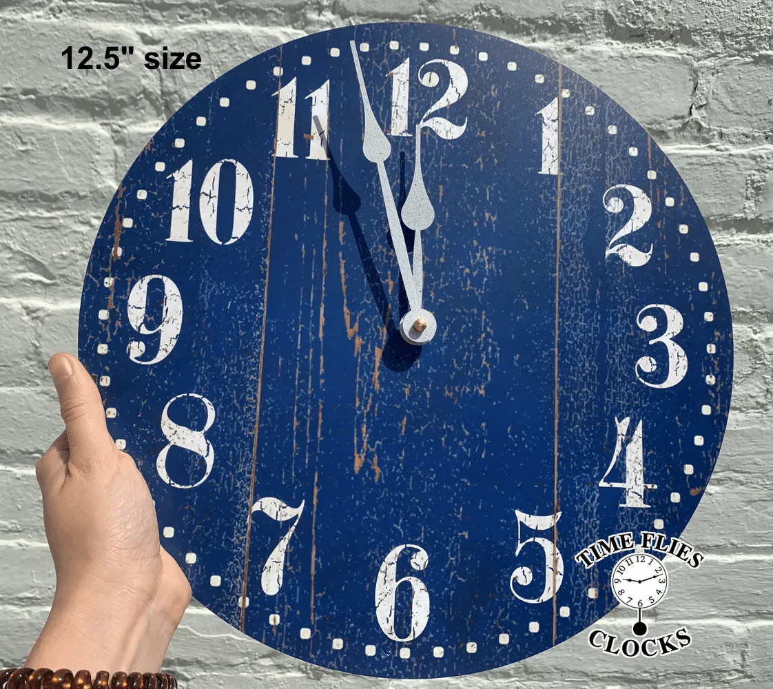 Blue Wall Clock-Rustic Clock