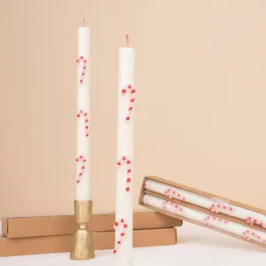 Candy Cane Table Candles (x 2)