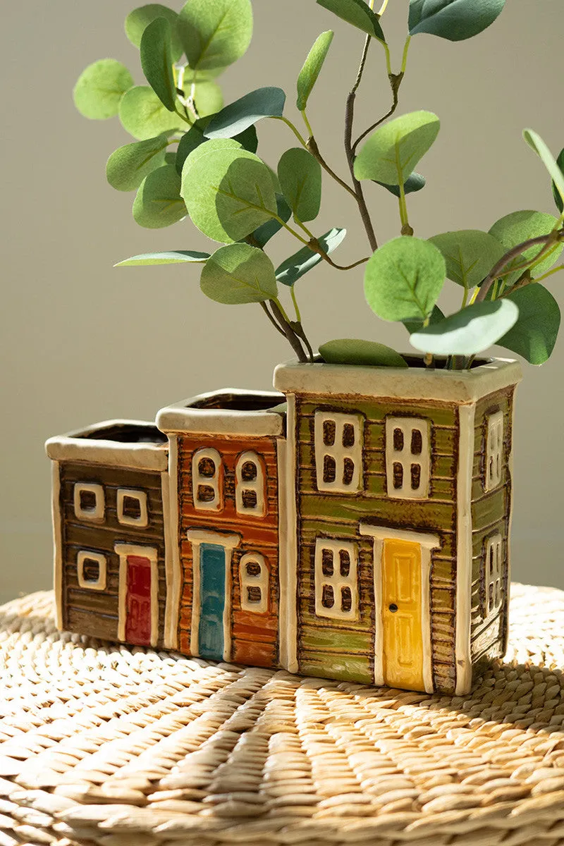 Ceramic Village Planter By Kalalou