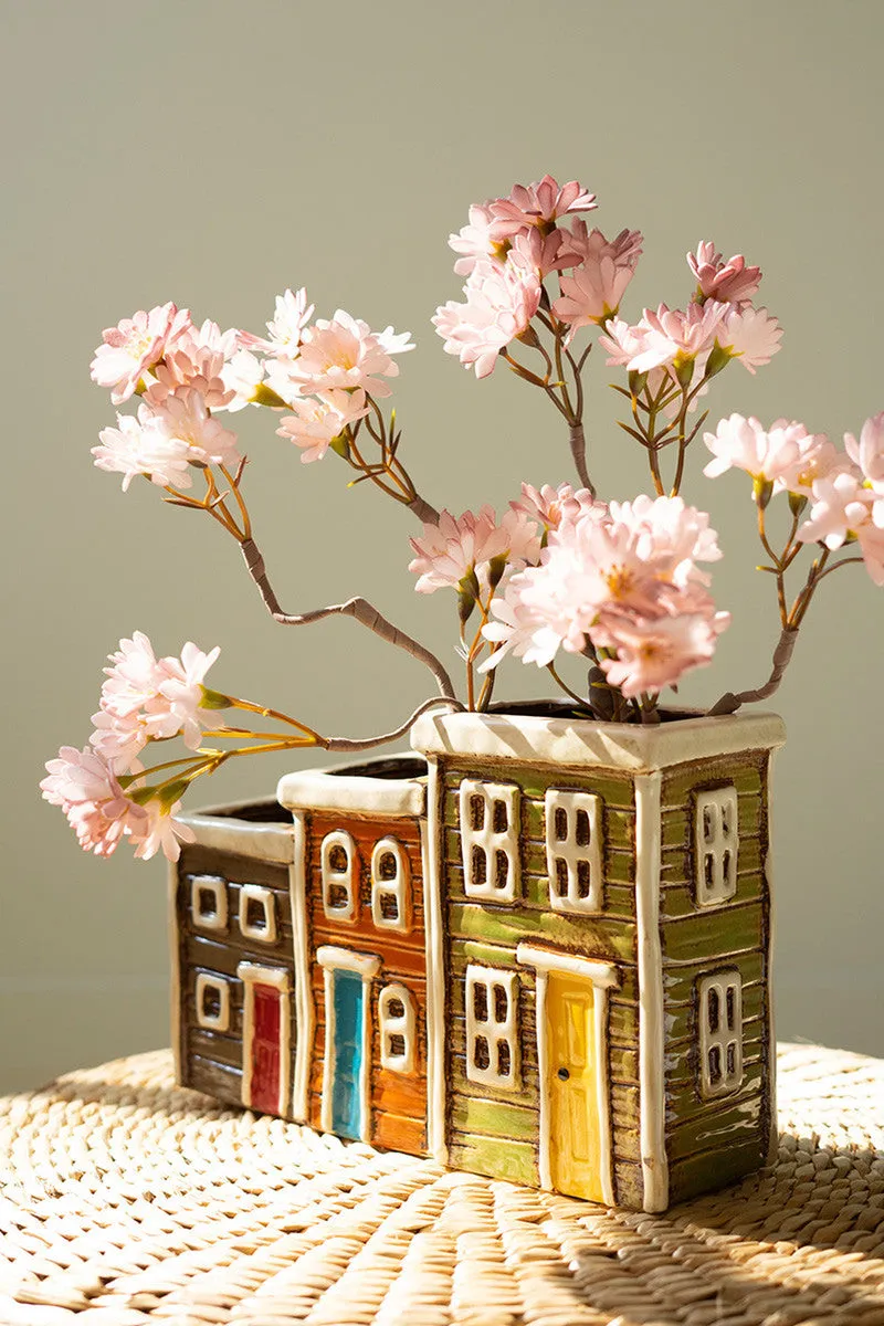 Ceramic Village Planter By Kalalou