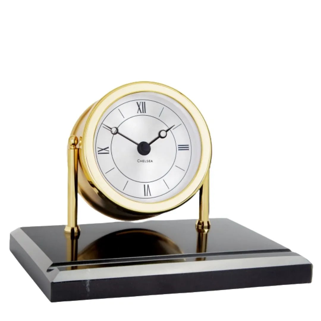 Chelsea Clocks Chatham Marble Brass Desk Clock