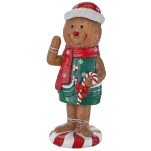 Christmas Carousel Collection 36"Mgo Peppermint Candy Gingerbread Boy