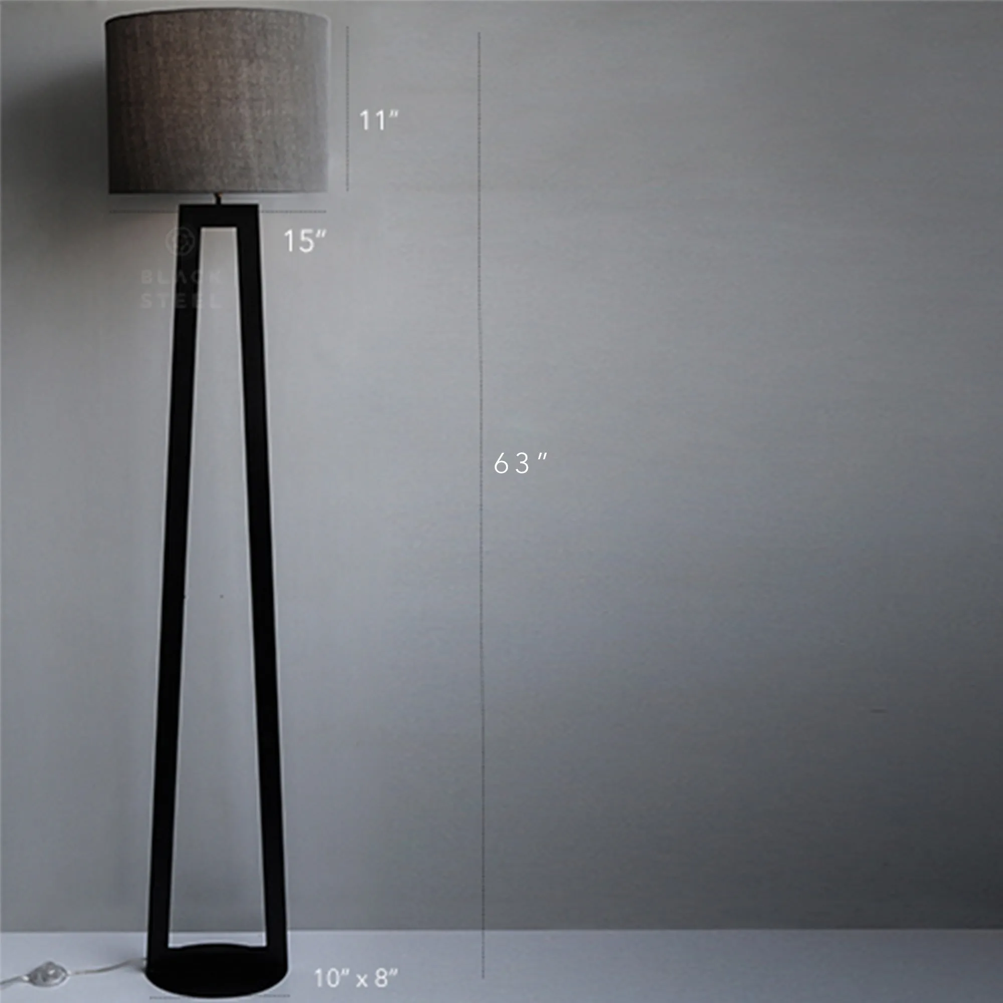 Clf102 Oval Base Matte Black Floor Lamp