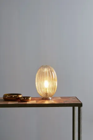 Costolette Small Table - Champagne - Small Ribbed Glass Pod Table Lamp