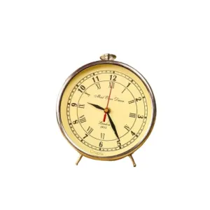 CRAPLE Brass Antique Analog Vintage Look Style Table Clock & Desk Clock, Office Tabletop Decoration & Gift Fow Him Item