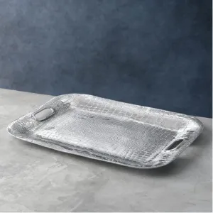 CROC RECT TRAY WITH HANDLES MEDIUM