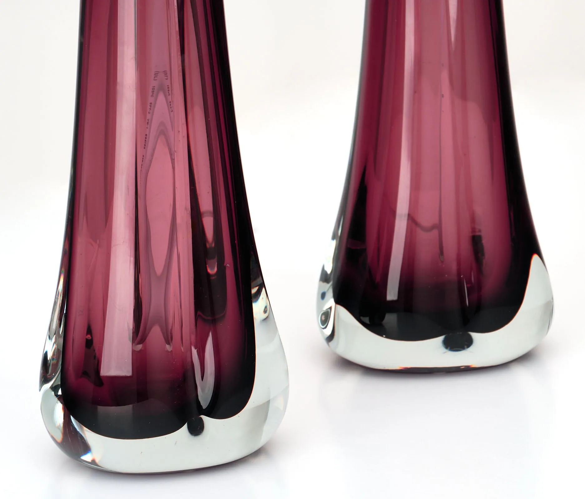 Dark Amethyst Murano Glass Lamps