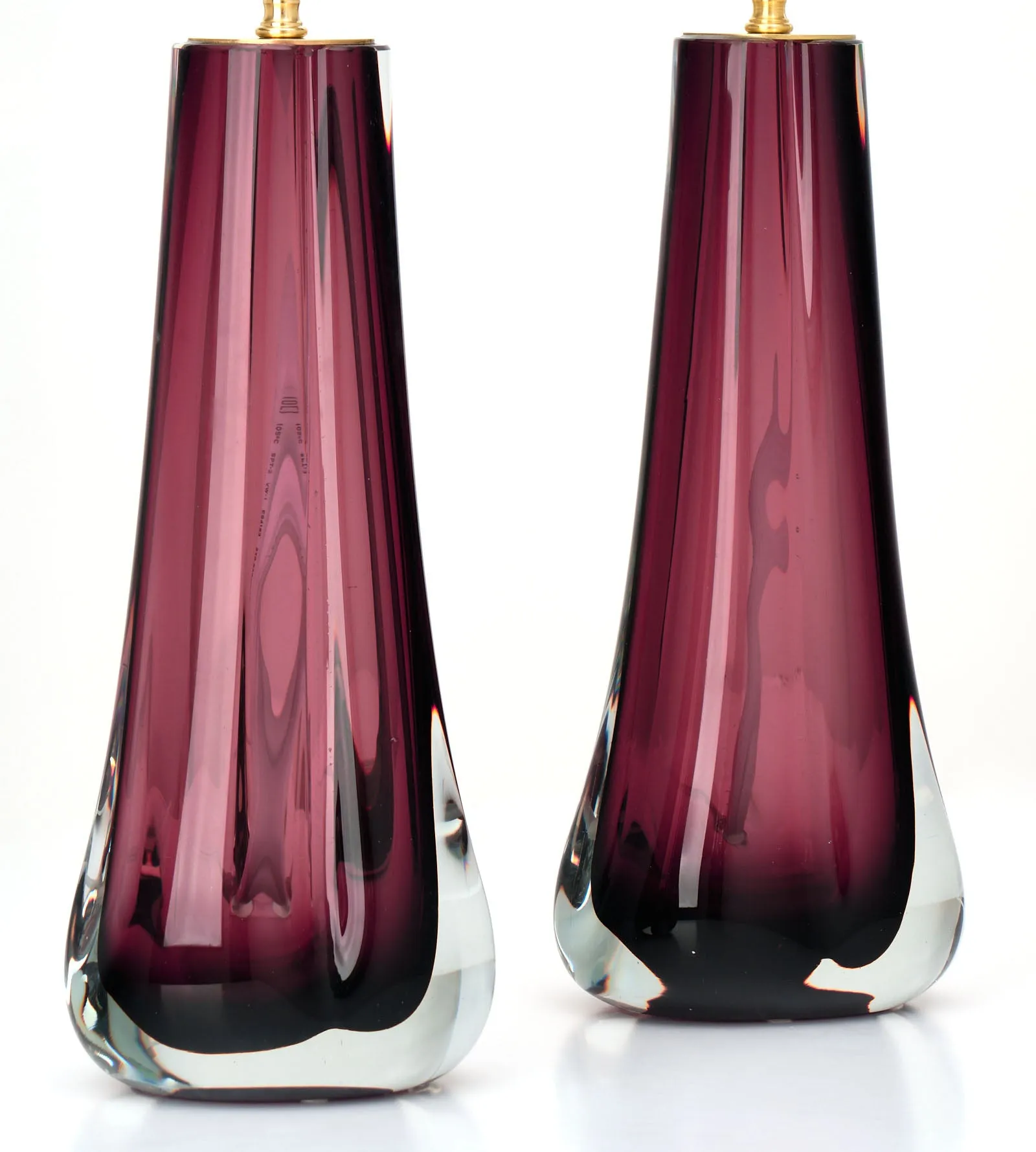 Dark Amethyst Murano Glass Lamps