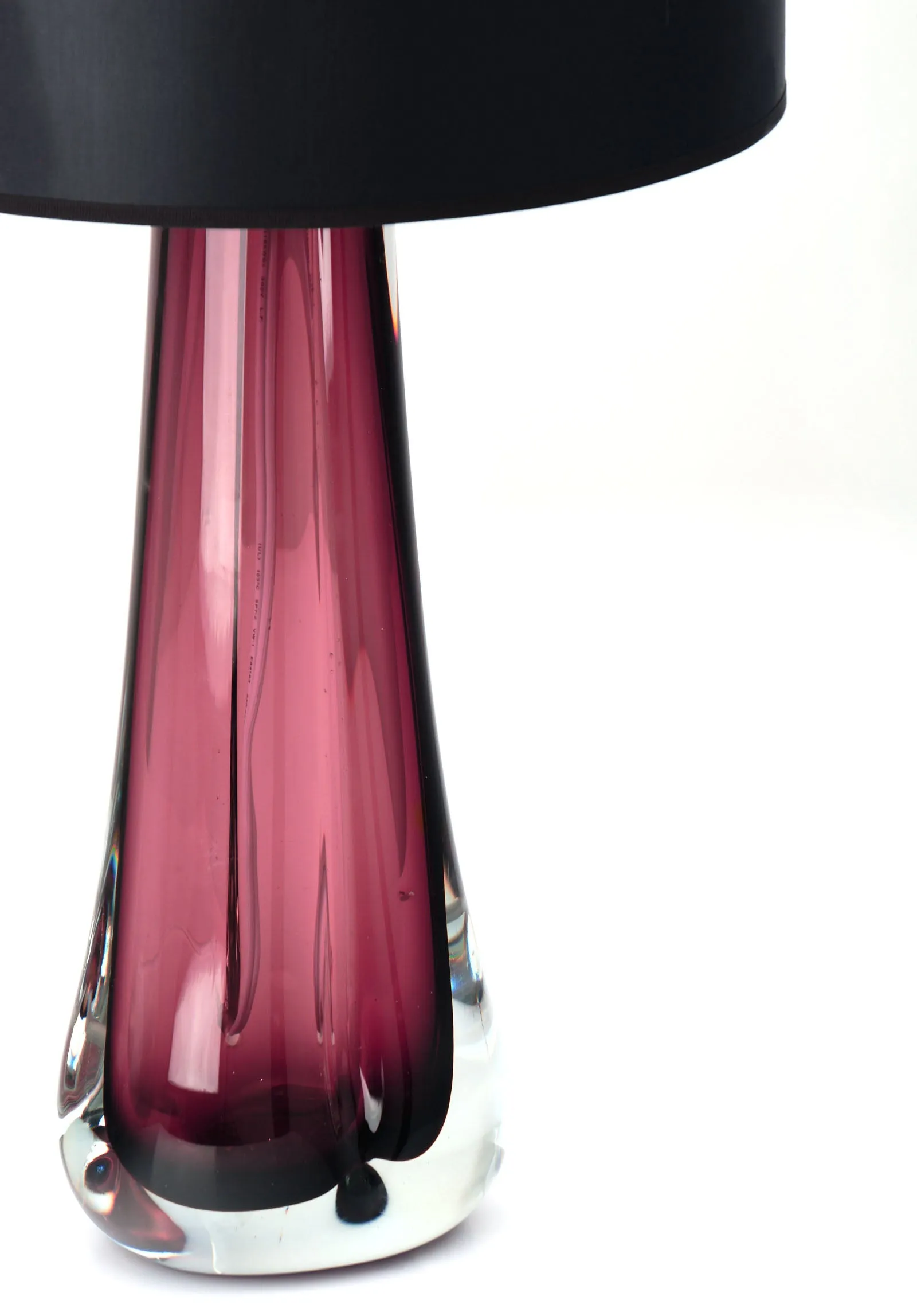 Dark Amethyst Murano Glass Lamps