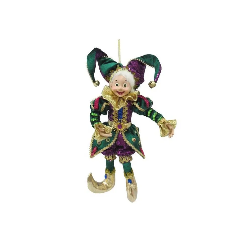 December Diamonds 14-inch Mardi Gras Elf Figurine