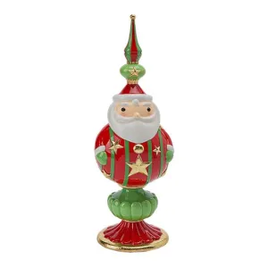 December Diamonds Christmas Carousel 13" Santa Finial