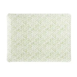 Fabric Tray Medium Basketweave Green