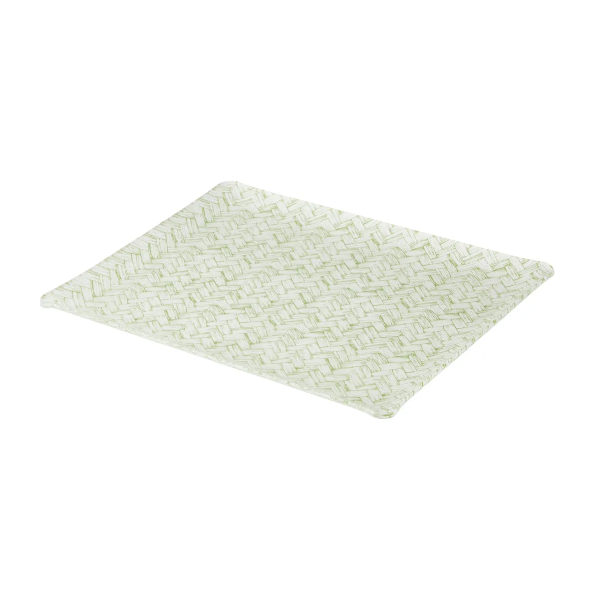 Fabric Tray Medium Basketweave Green