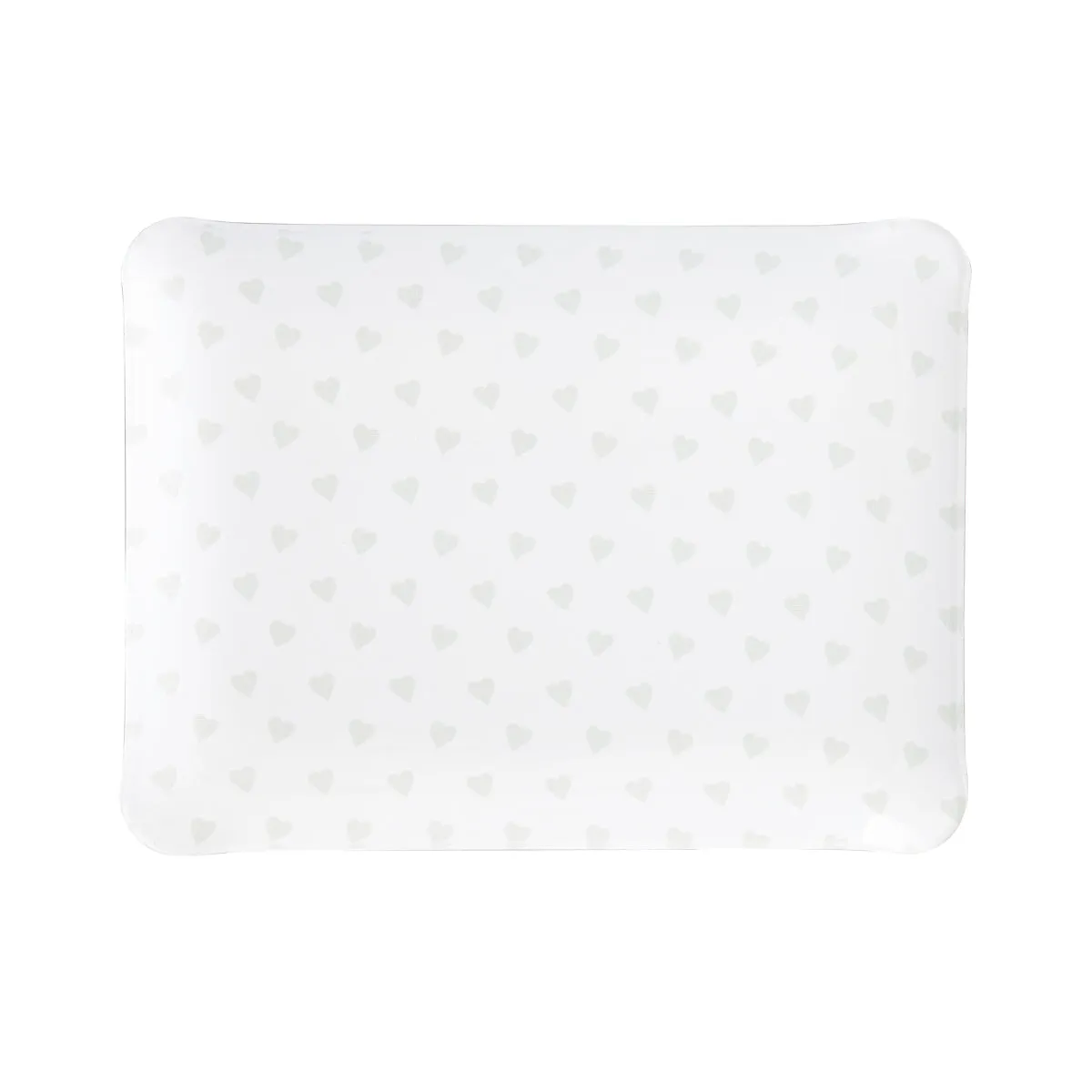 Fabric Tray Small Heart Grey