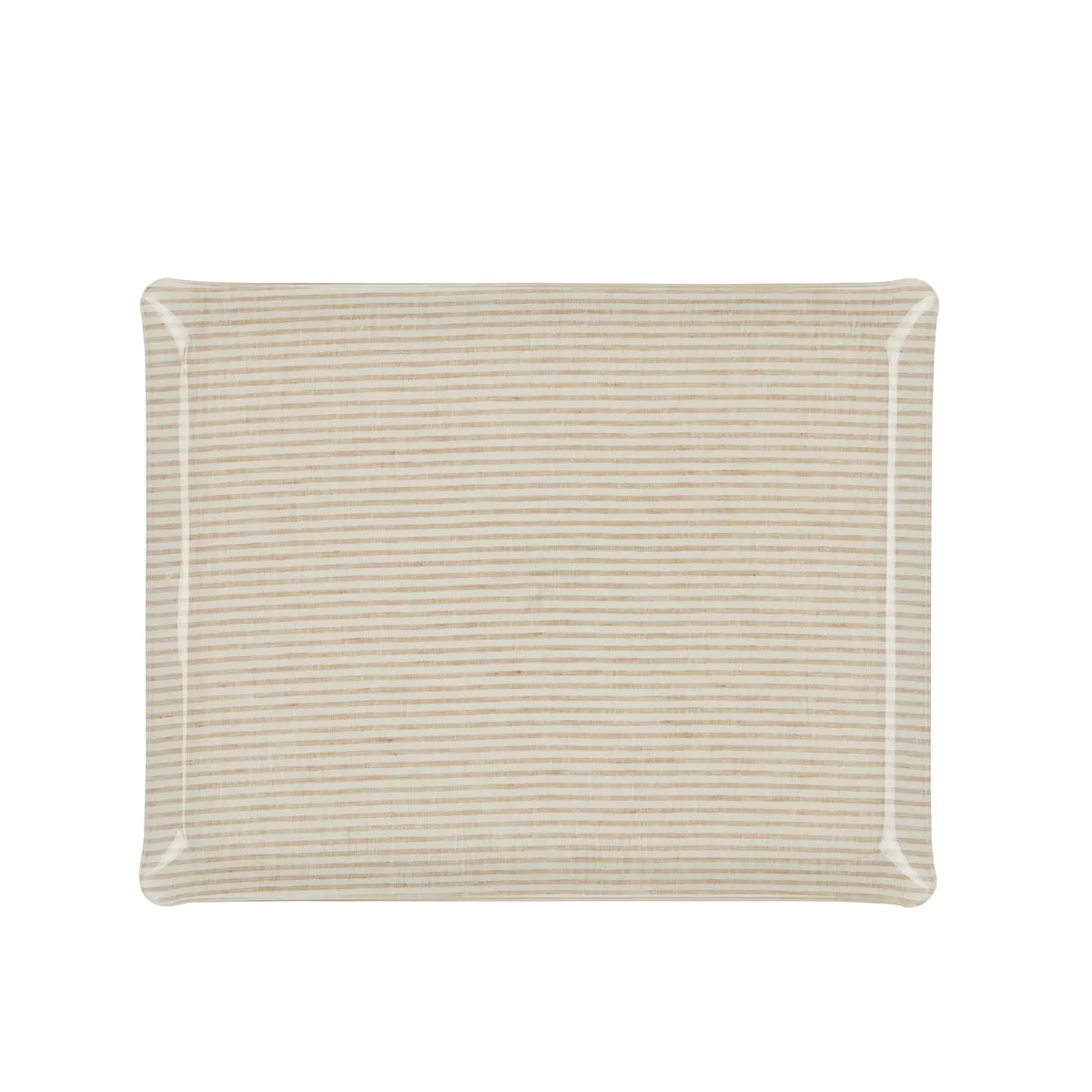 Fabric Tray Small Stripe Beige/White