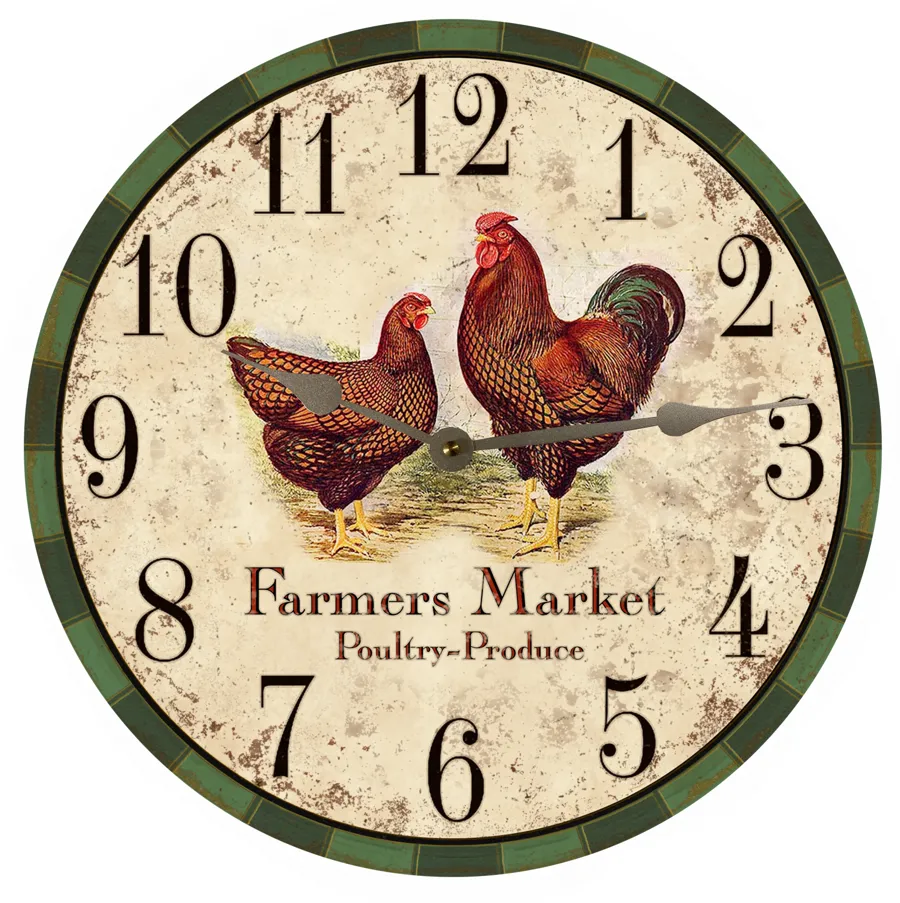 Farmers Market Clock- Market Clock- Kitchen Clock