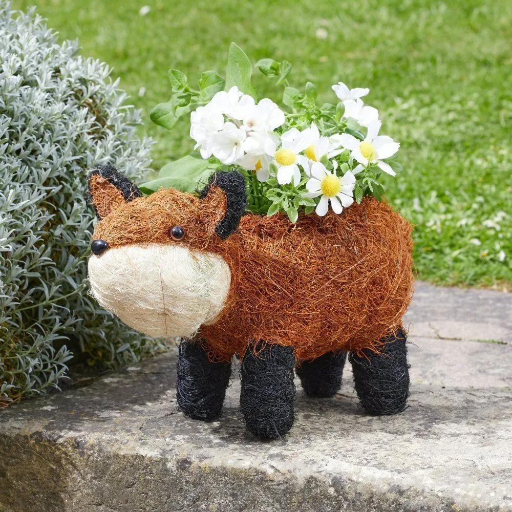 Flamboya 35cm Foxy Rattan Funimal Planter