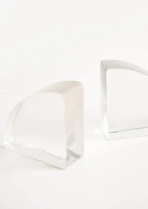 Glass Crescent Bookend