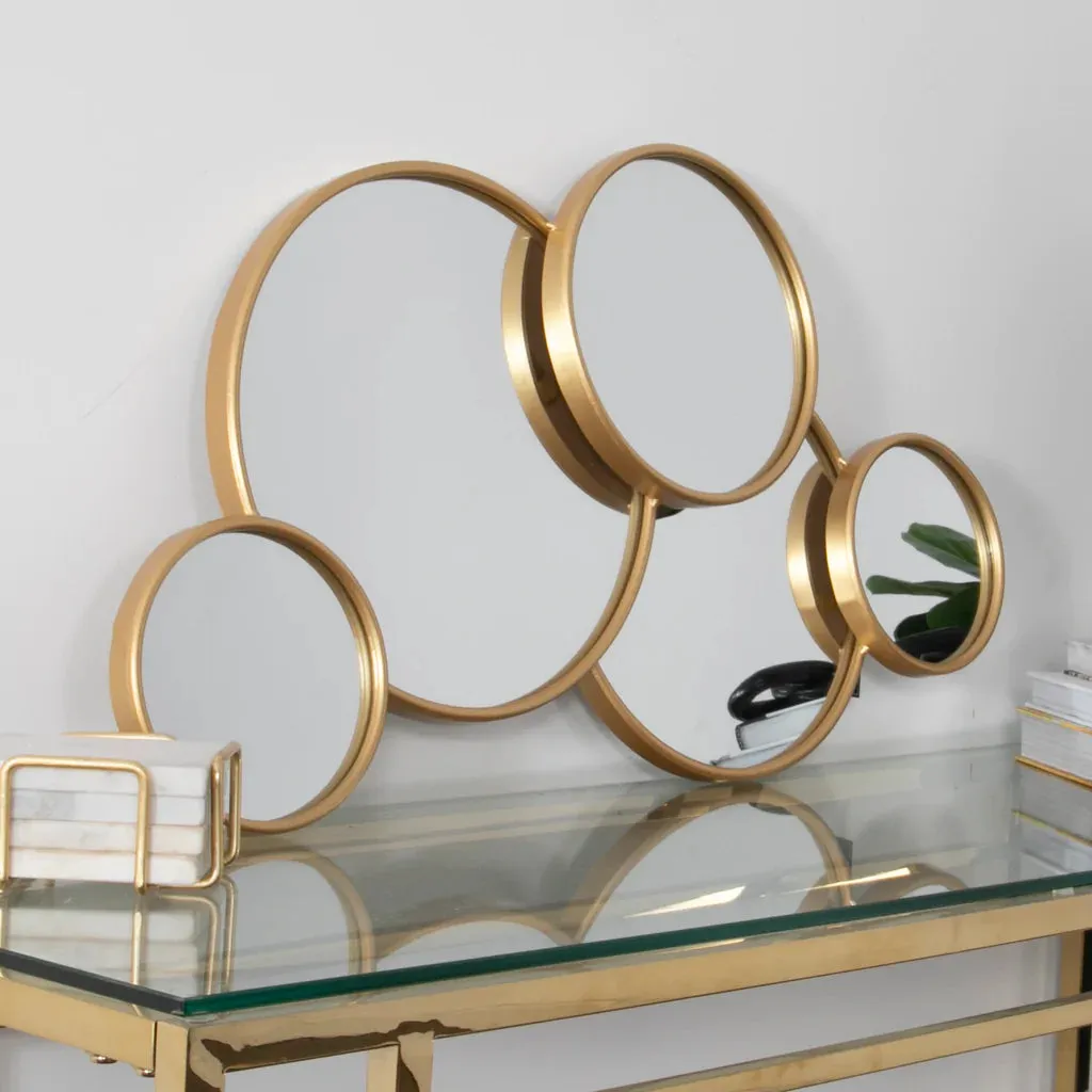 Gold Multi Circle Metal Mirror