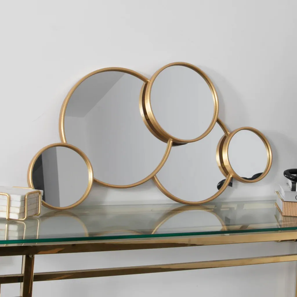 Gold Multi Circle Metal Mirror