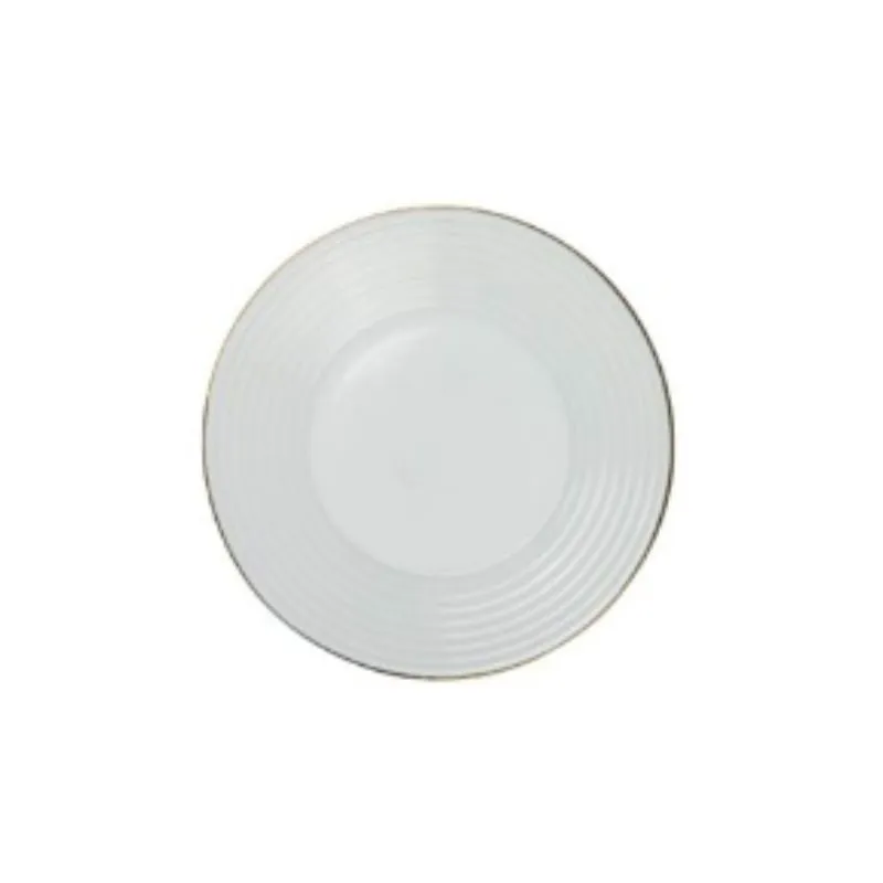 Golden Opal Harena Plain White Soup Serving Plate (Set of 6)