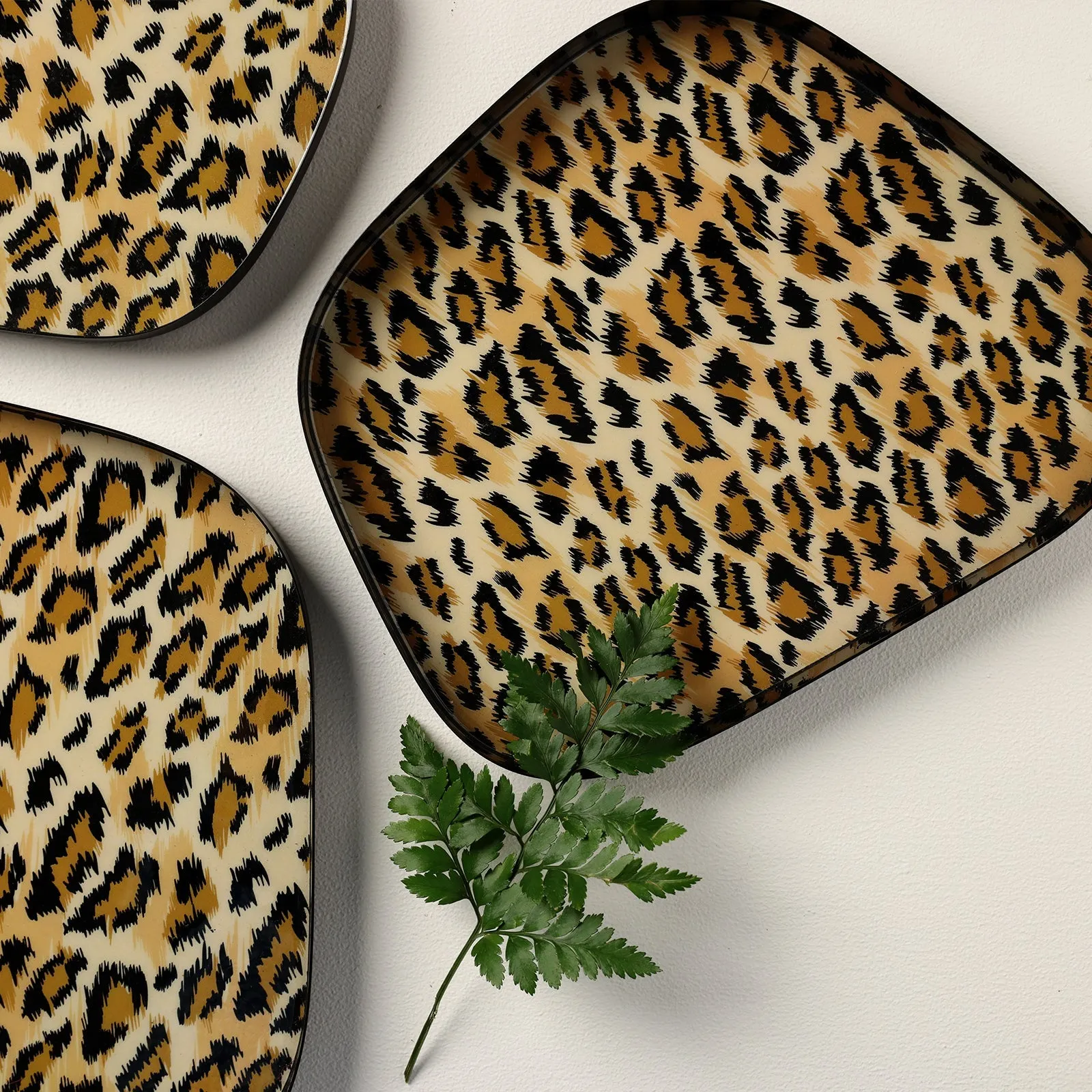 Goomti Safari Elegance Decal Enamel Trays (set of 3)